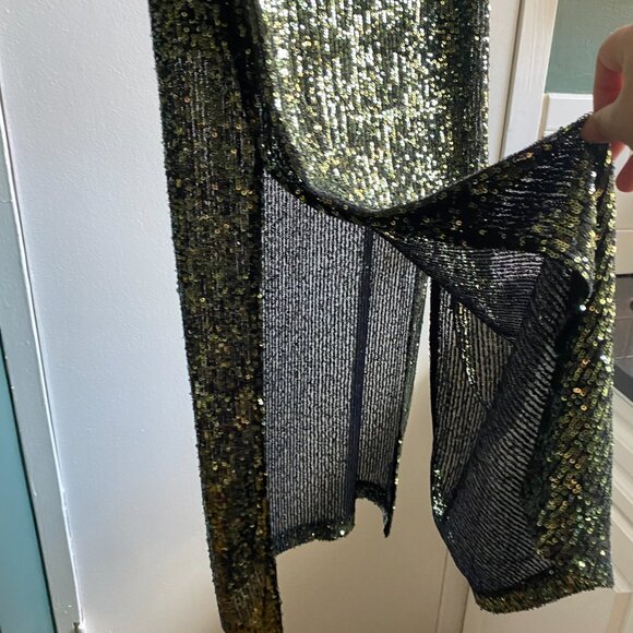 Topshop Green Sequin Dress, Size 6 - Picture 9 of 10